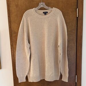 Lands' End Men's Beige Crewneck Sweater